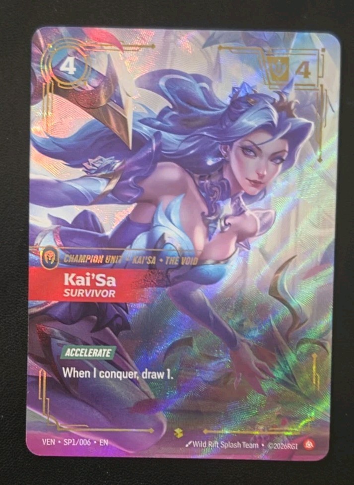 Kai’Sa Survivor SP1/006 Showcase Foil Riftbound Vendetta Crystal Rose Alt Art NM