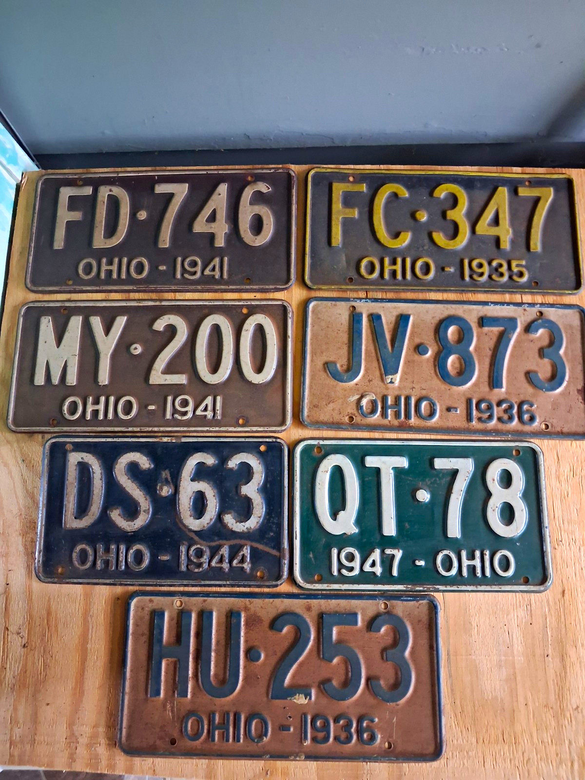 Lot 7 Antique Ohio License Plates 1935 1936 1941 1944 1947 Original Vintage Lot 7 Antique Ohio License Plates 1935 1936 1941 1944 1947 Original Vintage
