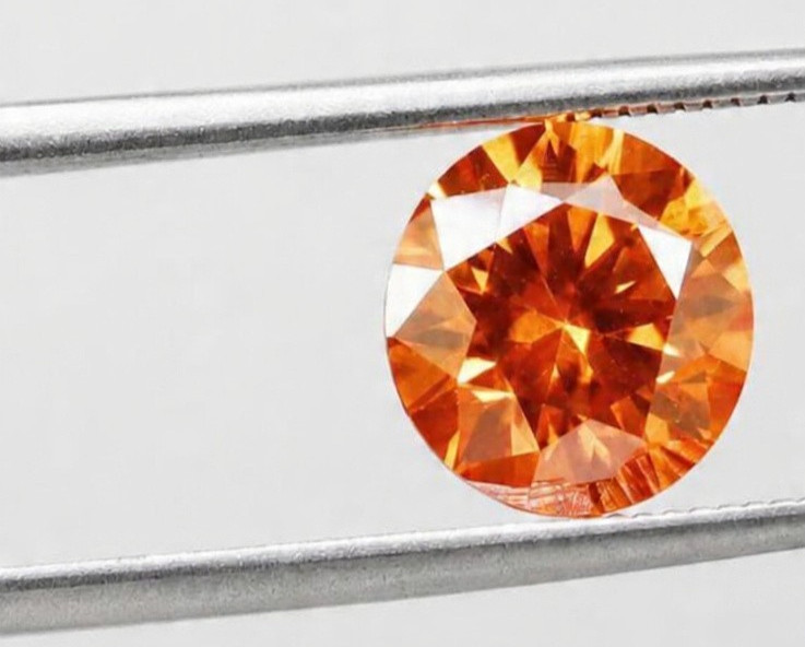 CERTIFIED 3.10 Ct Earth-Mined Natural Orange Diamond Round CutLOOSE VVS1/ 9.5 mm