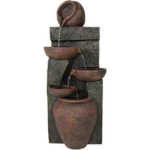 BROWN - SUNNYDAZE DECOR SUNNYDAZE 39-INCH CASCADING EARTHENWARE POTTERY STREAM