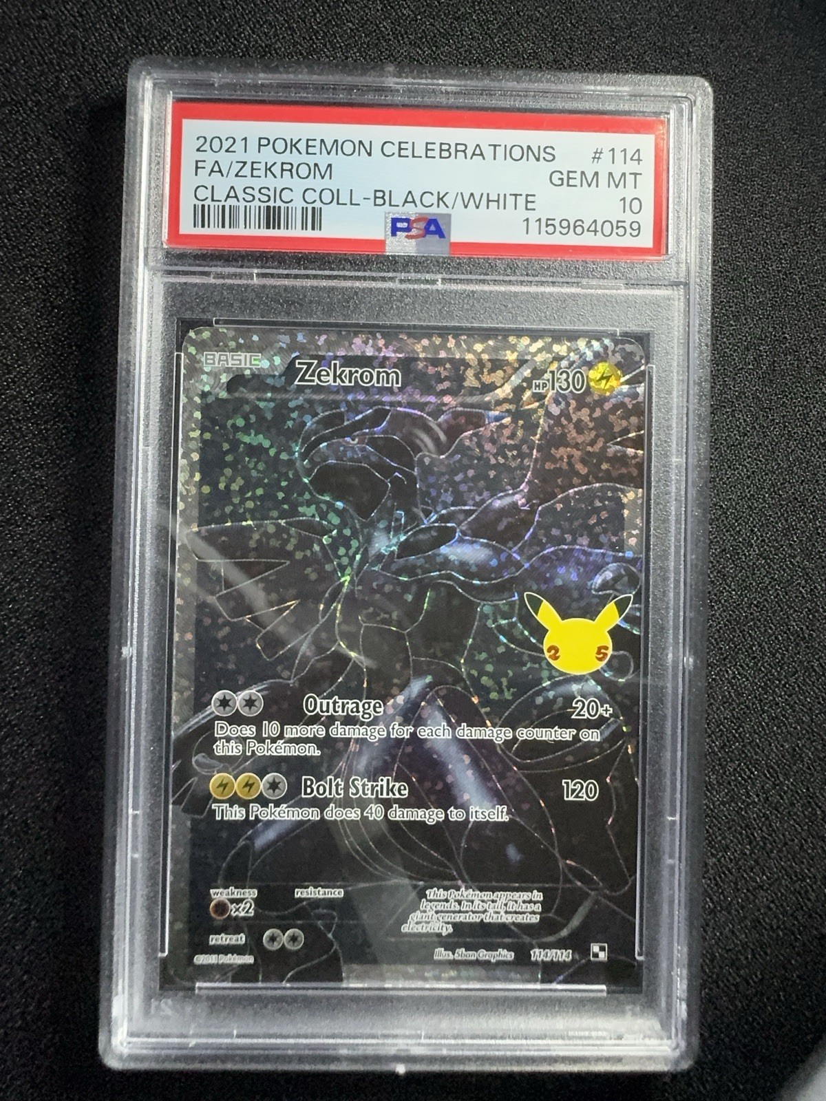 2021 Pokémon Celebrations Classic Collection Zekrom PSA 10