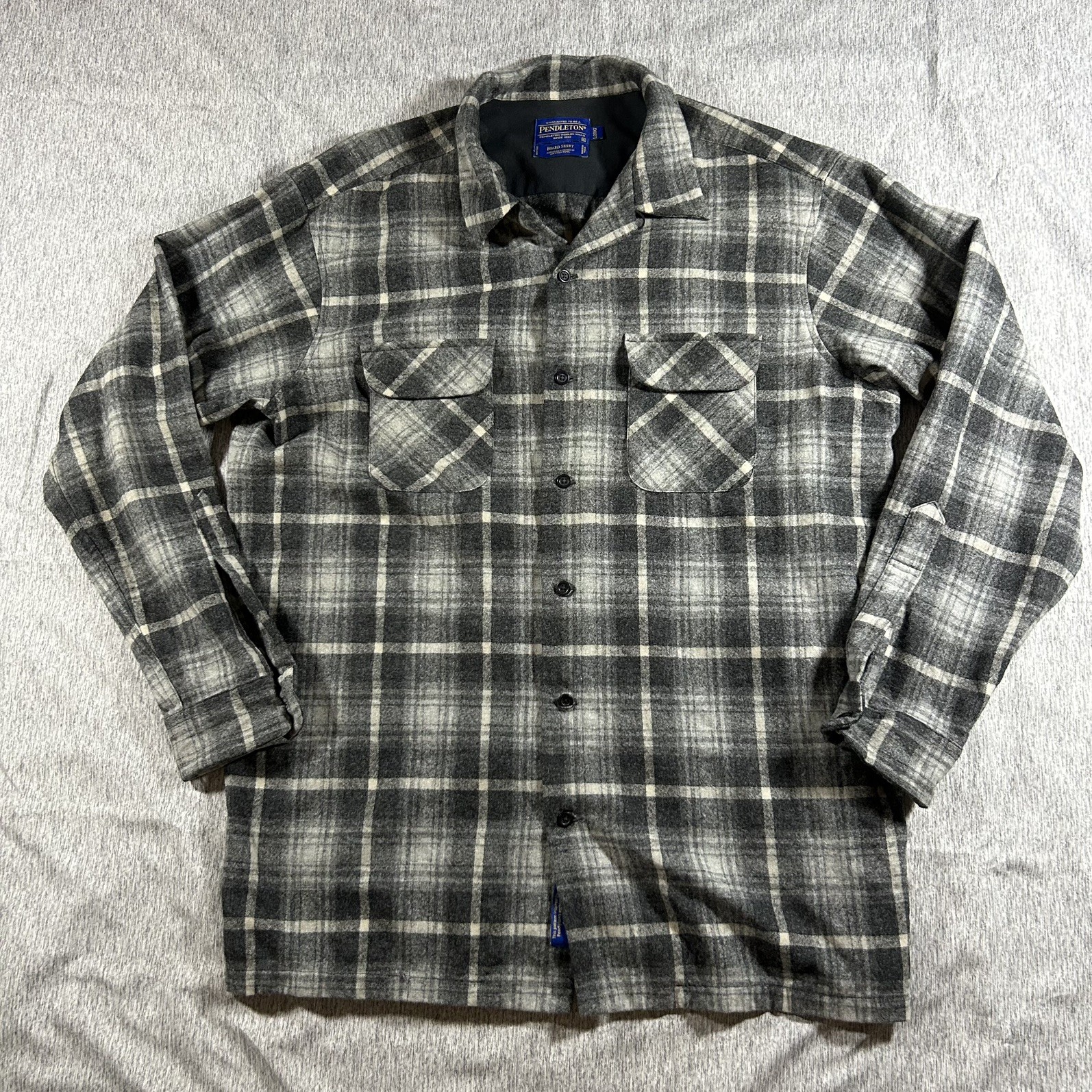 Pendleton Board Shirt XL Long Plaid 1956 Archives 100% Virgin Wool