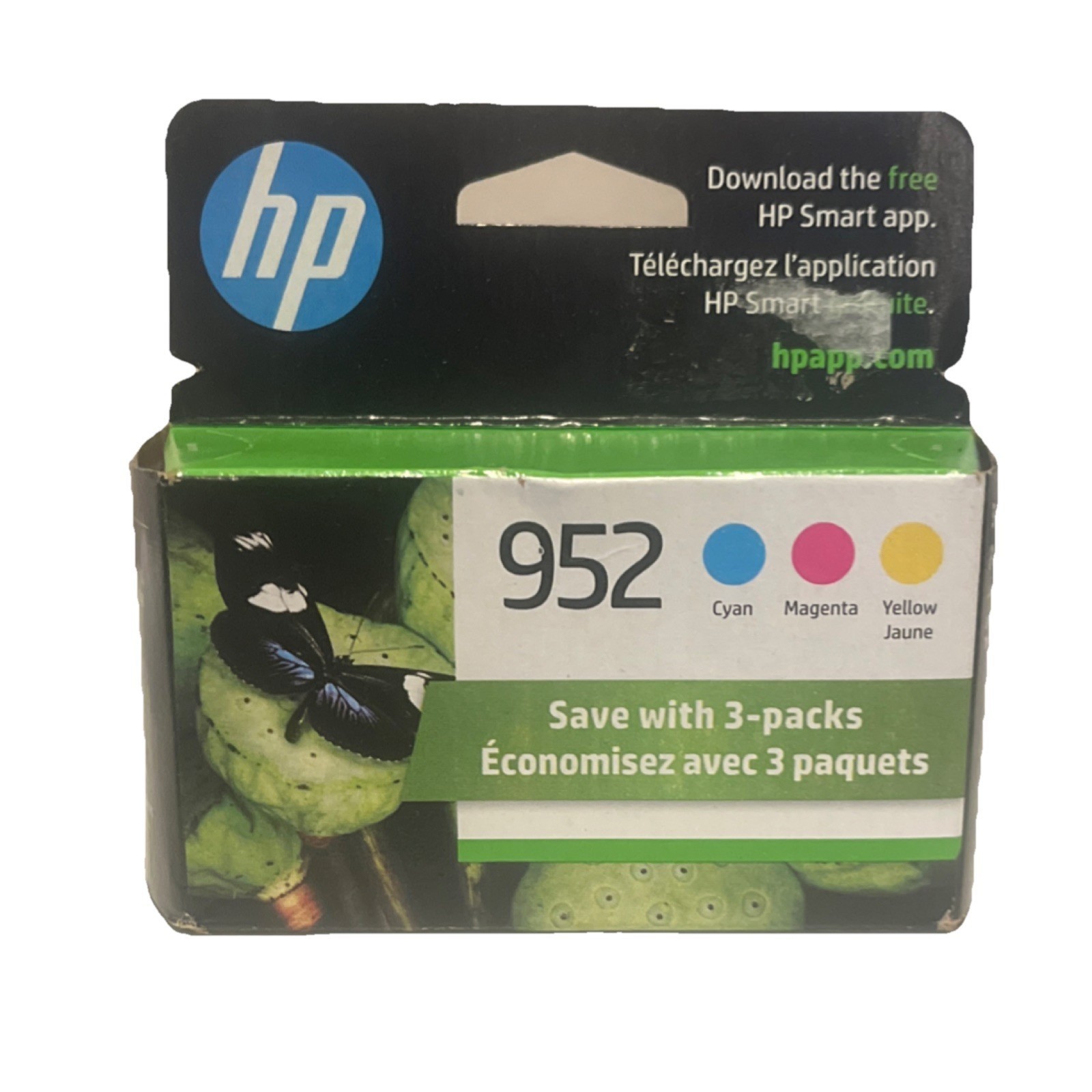 HP 952 3-PACK Cyan Magenta and Yellow Ink Cartridges N9K27AN - Genuine - CMY HP 952 3-PACK Cyan Magenta and Yellow Ink Cartridges N9K27AN - Genuine - CMY