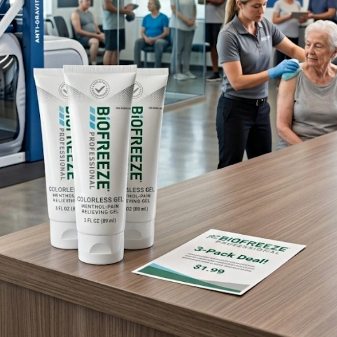 3 Pack - Biofreeze Pro Colorless Menthol Pain Relief Gel 3 fl oz Tube 10 mg
