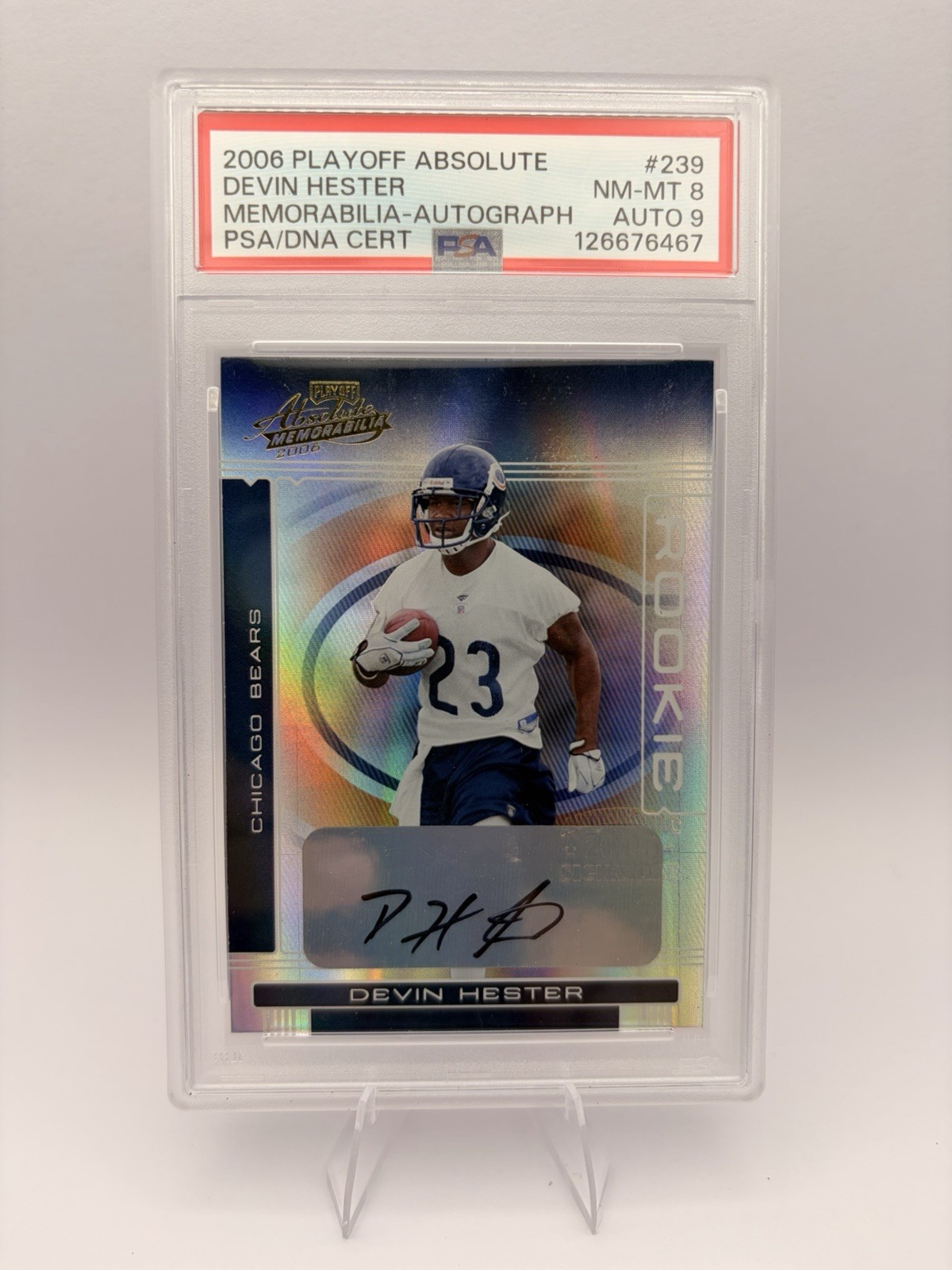 Donruss/Playoff 2006 Absolute Memorabilia Devin Hester RC Auto 5/349 #239 PSA 8 Donruss/Playoff 2006 Absolute Memorabilia Devin Hester RC Auto 5/349 #239 PSA 8