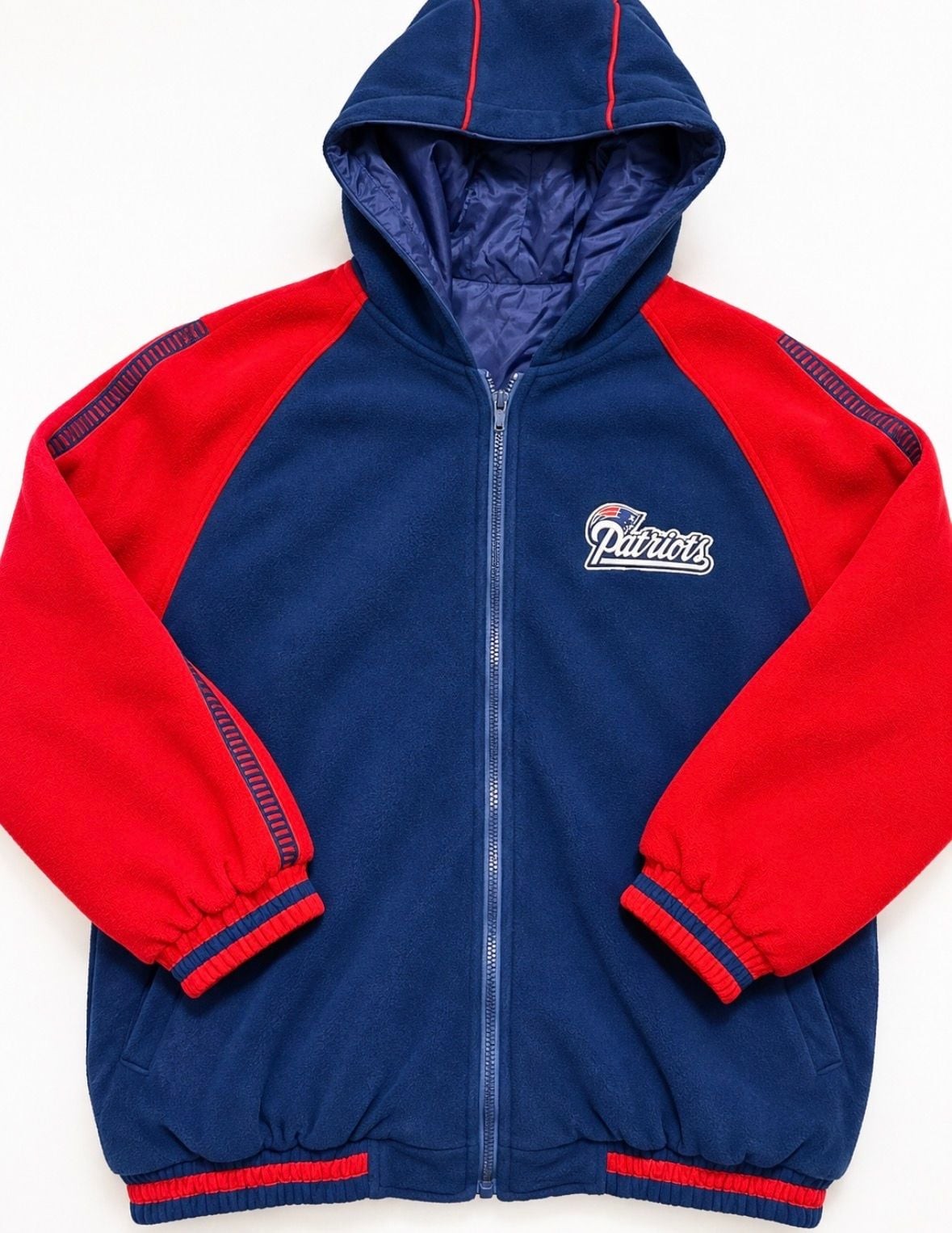 Vintage 90s New England Patriots Reversible Silk Jacket XL NFL Unique Sports