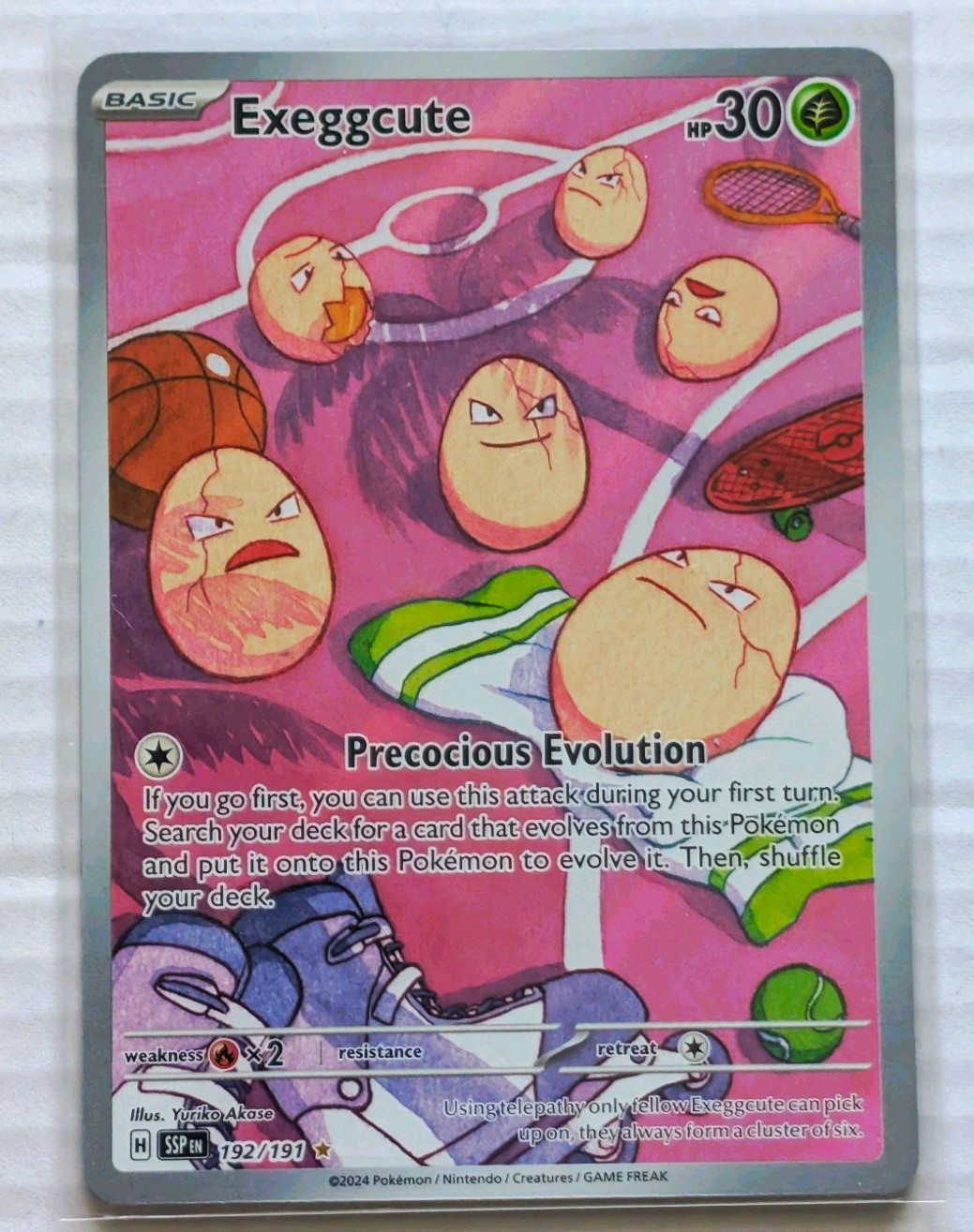 Pokemon TCG Exeggcute 192/191 Sv08 Surging Sparks Illus Rare Holo FA ENG 2024