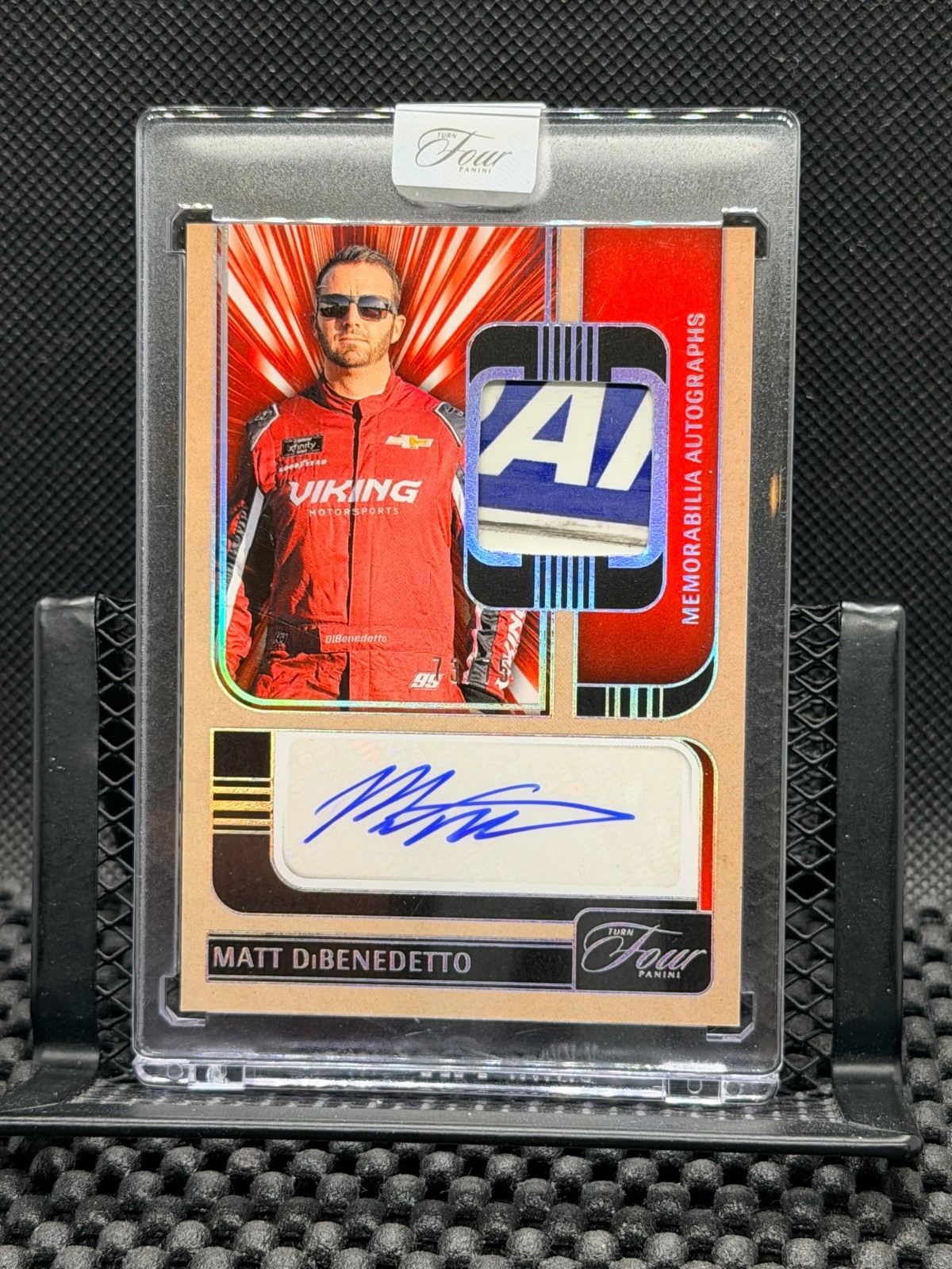 Matt DiBenedetto 2025 Panini Turn Four Memorabilia Auto Holo Silver #41/75