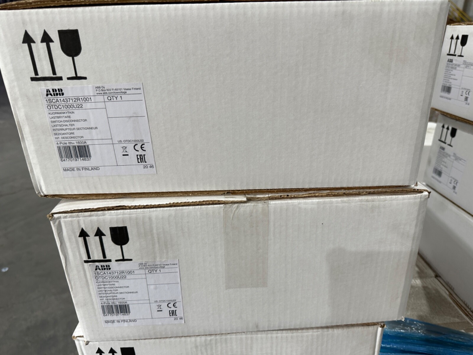 NEW ABB OTDC1000U22 1600 AMP DC  4 POLE DC SWITCH 3 4 Pole 1000 Amp 100VDC