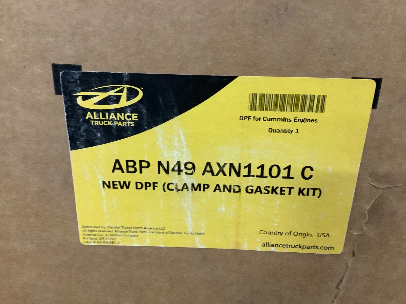 Alliance ABP-N49-AXN1101-C Cummins ISX DPF C&G