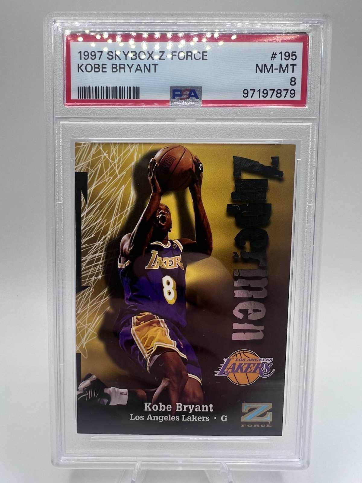 1997 Fleer Skybox Z-Force #195 Kobe Bryant Zupermen PSA 8 1997 Fleer Skybox Z-Force #195 Kobe Bryant Zupermen PSA 8