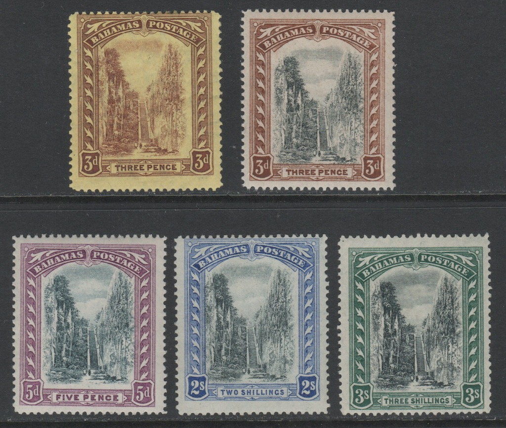 Bahamas 1917-1919 Staircase Multi Crown Sc 58-62 LH/NH Cat Val $143.50