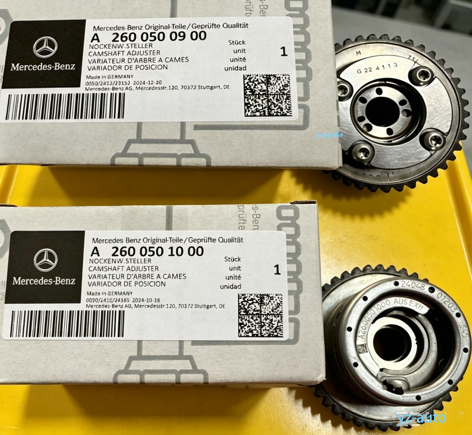 2 Intake Exhaust Camshaft Adjuster Mercedes M274 W205 W212 2600500900 2600501000