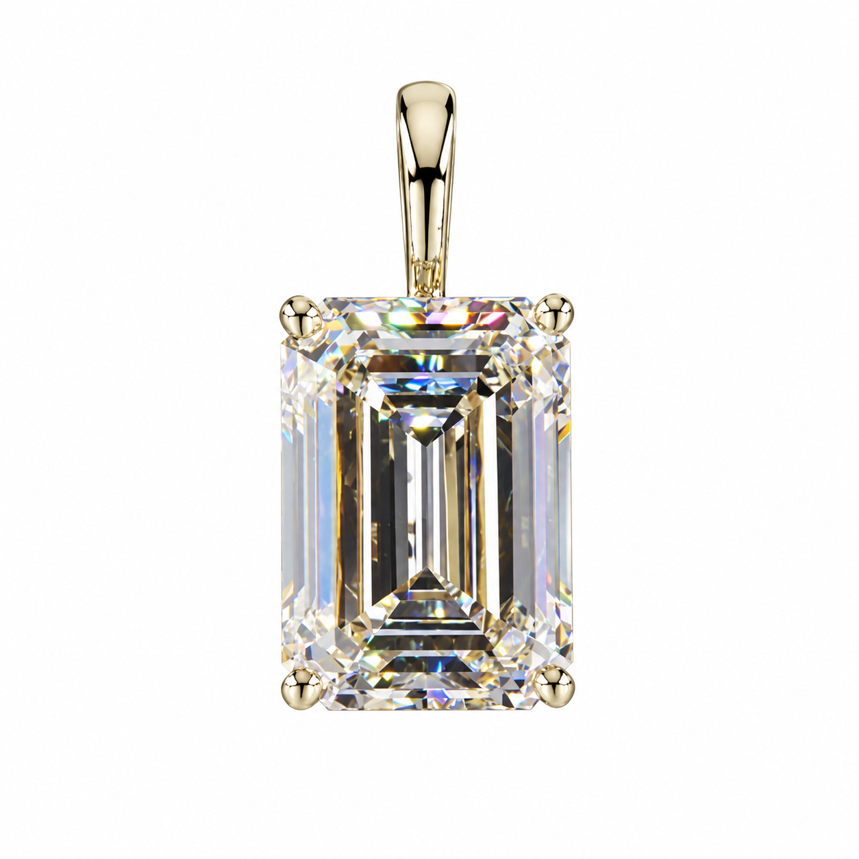 2.31 Ct Emerald Cut Lab Grown Diamond Pendant | F Color VS2 | IGI Certified