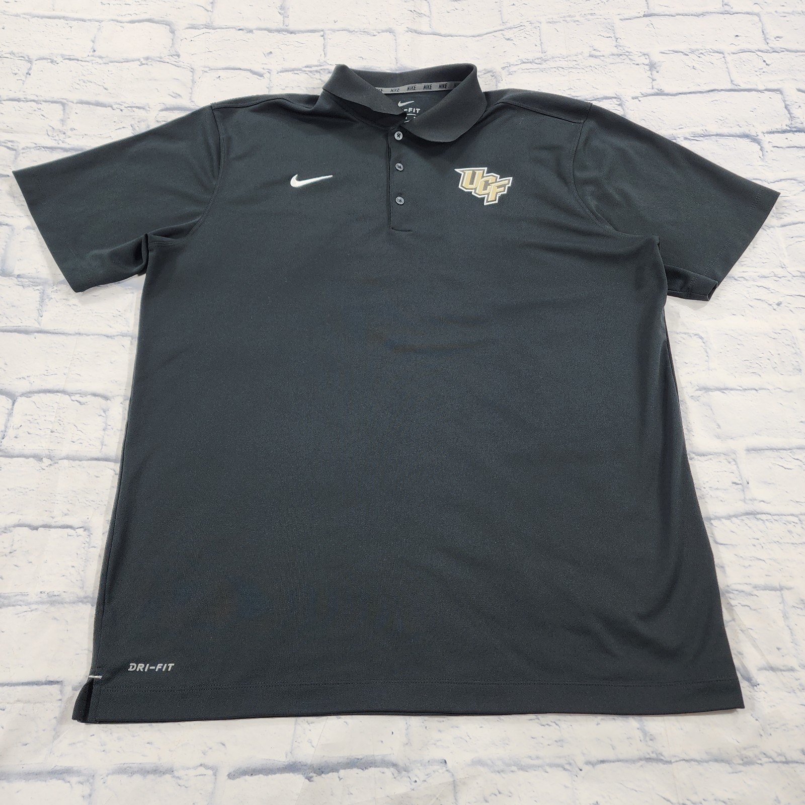 UCF Central Florida Knights Nike Polo Shirt MENS XL Black Team Varsity Dri Golf