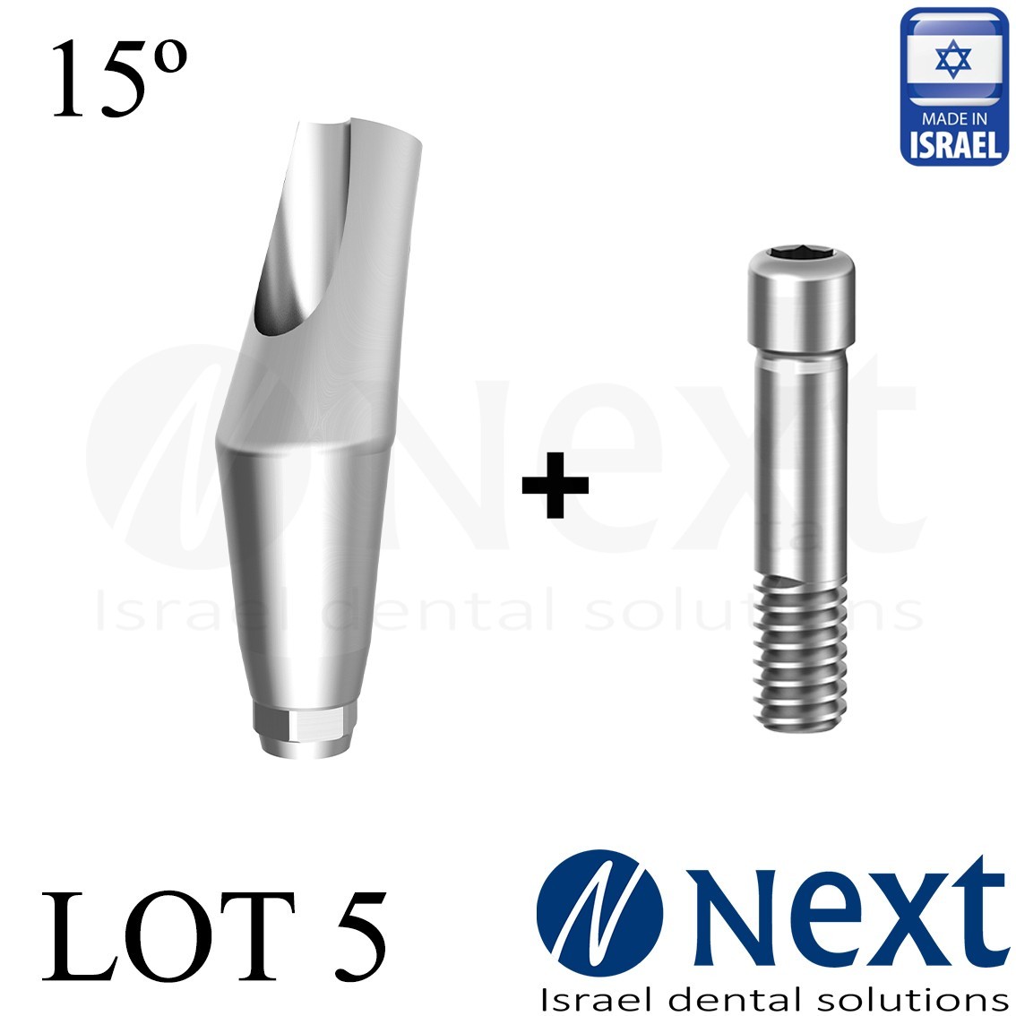 Lot x5 15° Angulated Titanium Abutment for Implantium Regular 3.5 mm