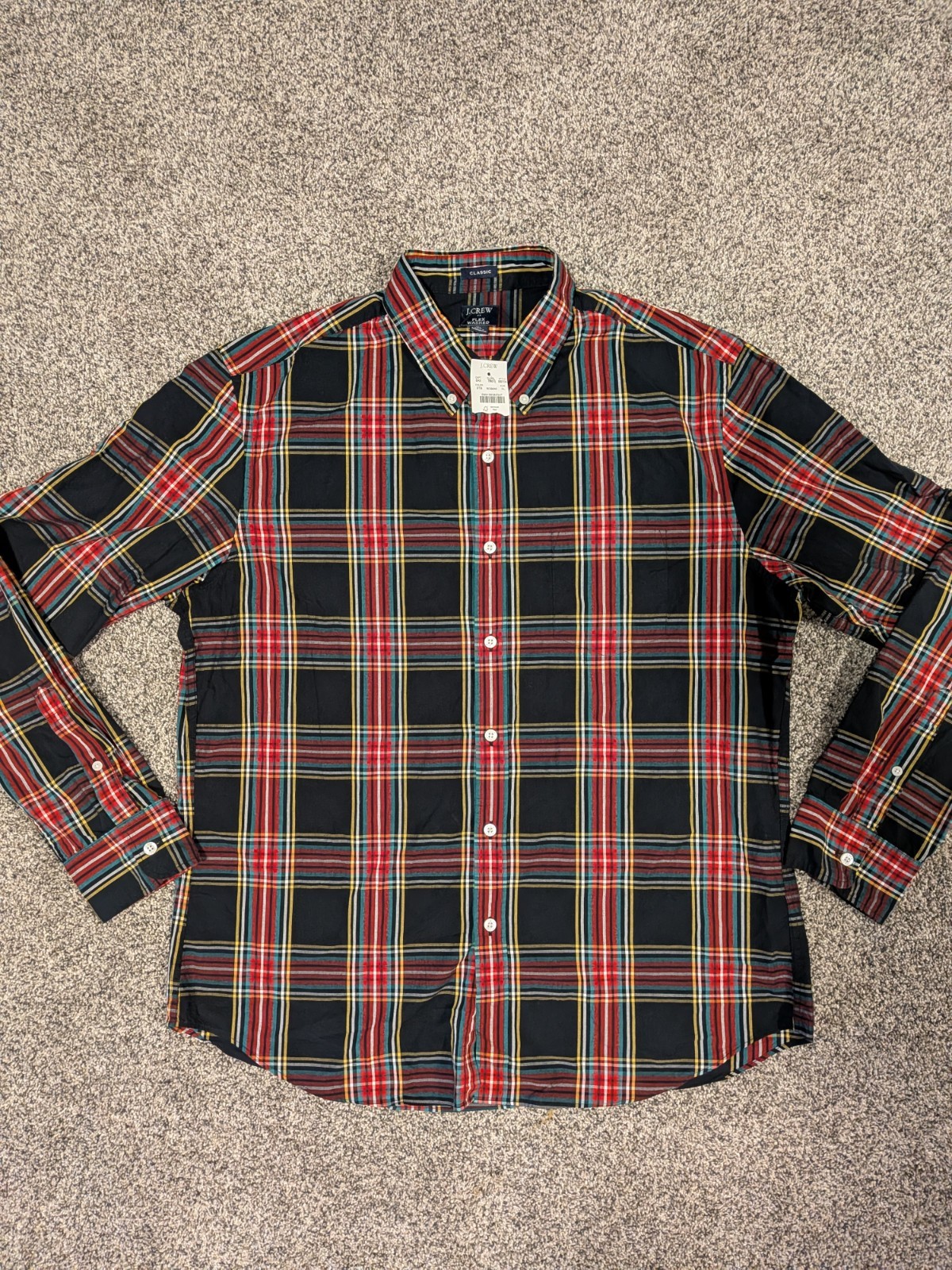 J. Crew XL Black Tartan Plaid Long Sleeve Button Down Shirt New With Tags J. Crew XL Black Tartan Plaid Long Sleeve Button Down Shirt New With Tags