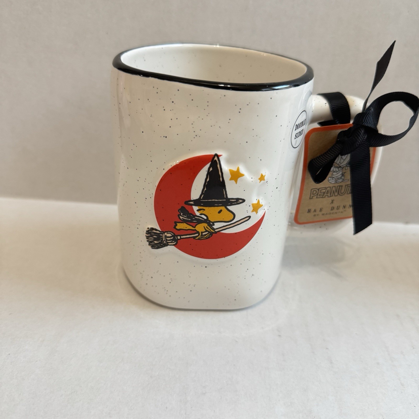 NWT Rae Dunn X Peanuts Woodstock HAPPY HALLOWEEN Witch Broomstick Mug NWT Rae Dunn X Peanuts Woodstock HAPPY HALLOWEEN Witch Broomstick Mug