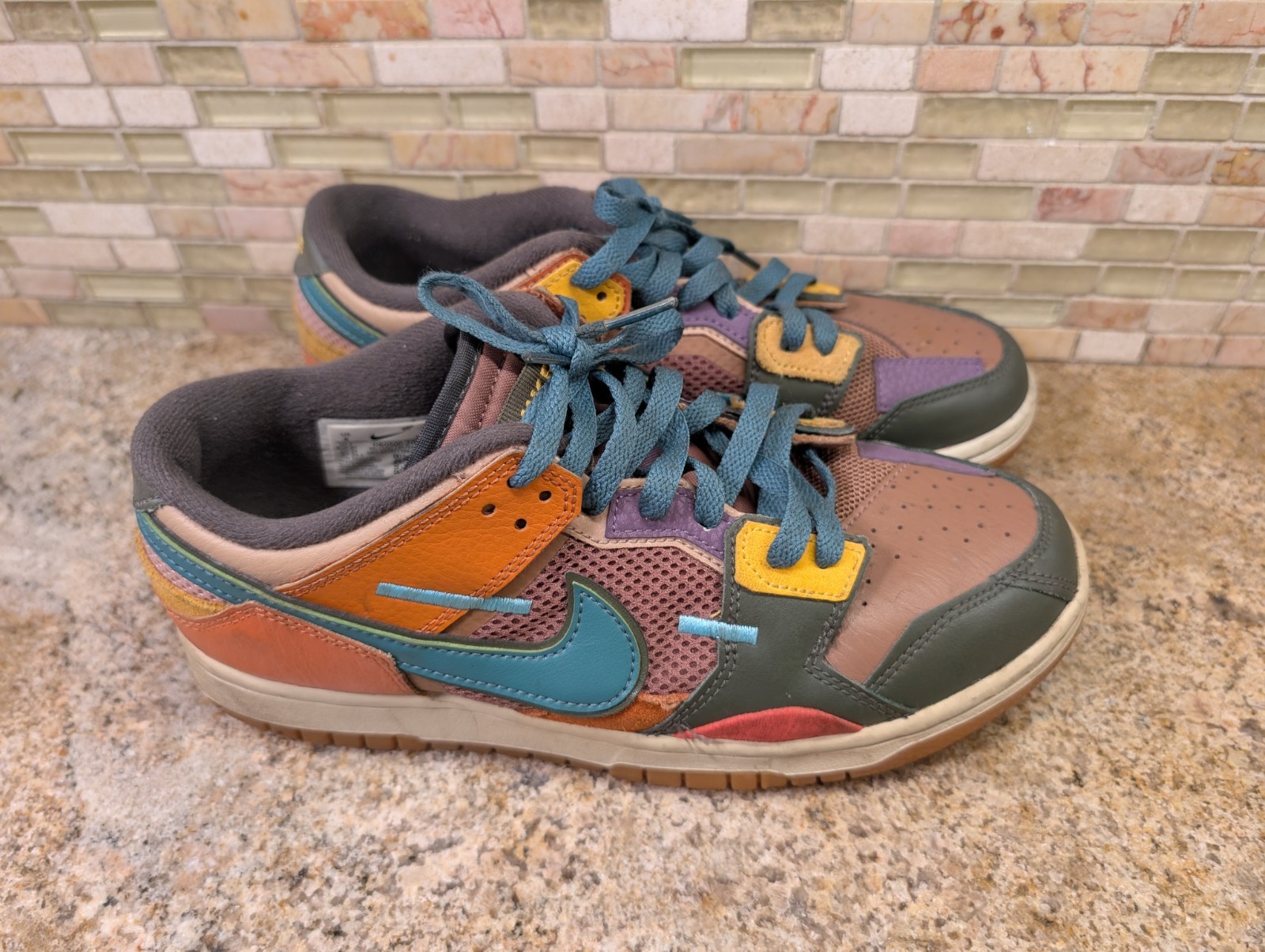 DB0500-200 Nike Dunk Low Scrap Archeo Brown Mosaic Bicoastal Sport Spice Men US8