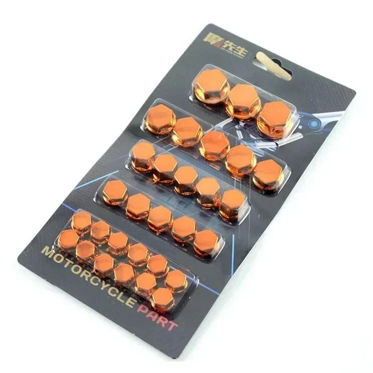 30pcs Motorcycle Screw Cap Cover Set Bolt Nut Head Covers Decoration Kit - NEW*