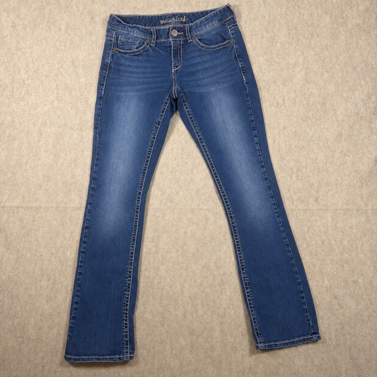 Maurices Women\'s Bootcut Jeans Dark Wash Embroidered Pockets Size 5/6 R Maurices Women\'s Bootcut Jeans Dark Wash Embroidered Pockets Size 5/6 R