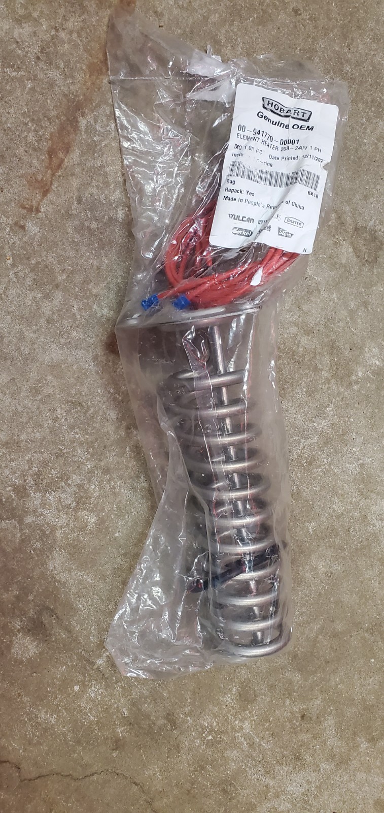 Hobart 208-240V 1 Phase Element Heater - 00-941770-00001