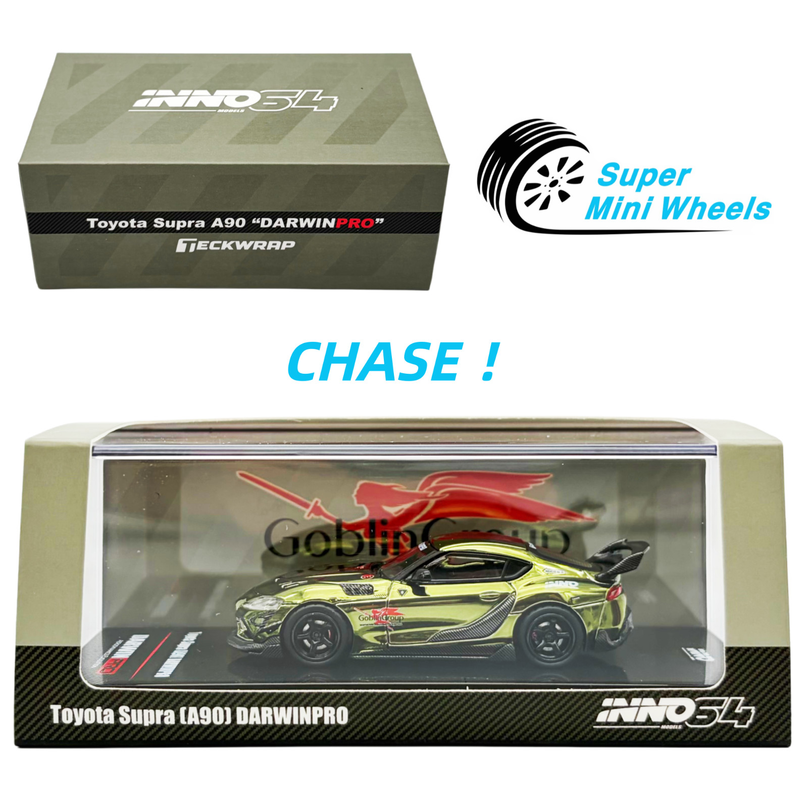 CHASE ！INNO64 1:64 Toyota Supra A90 DARWINPRO Green