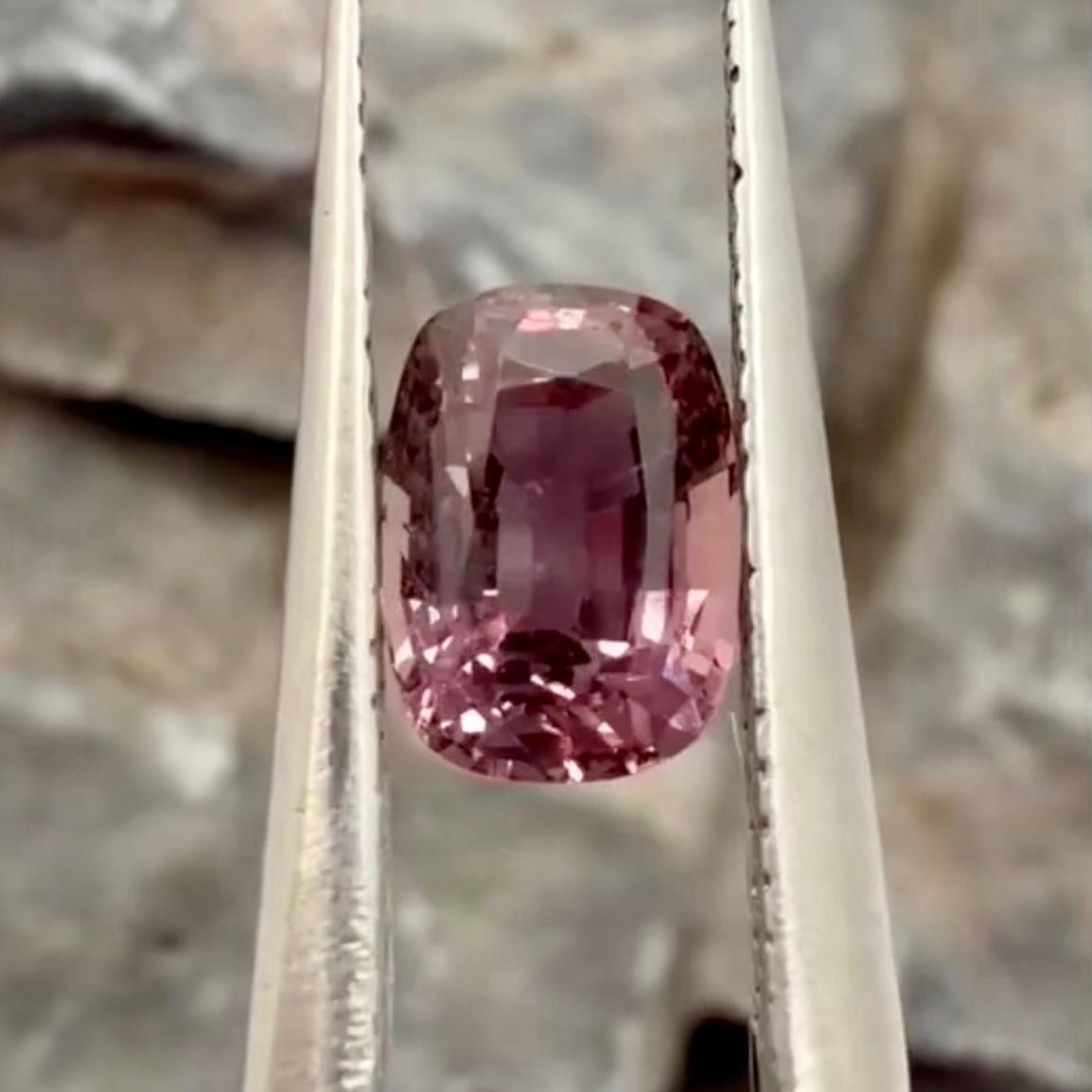 AIG Certified 1.03Ct Natural Unheated Rare Color-Changing Purple Red Sapphire