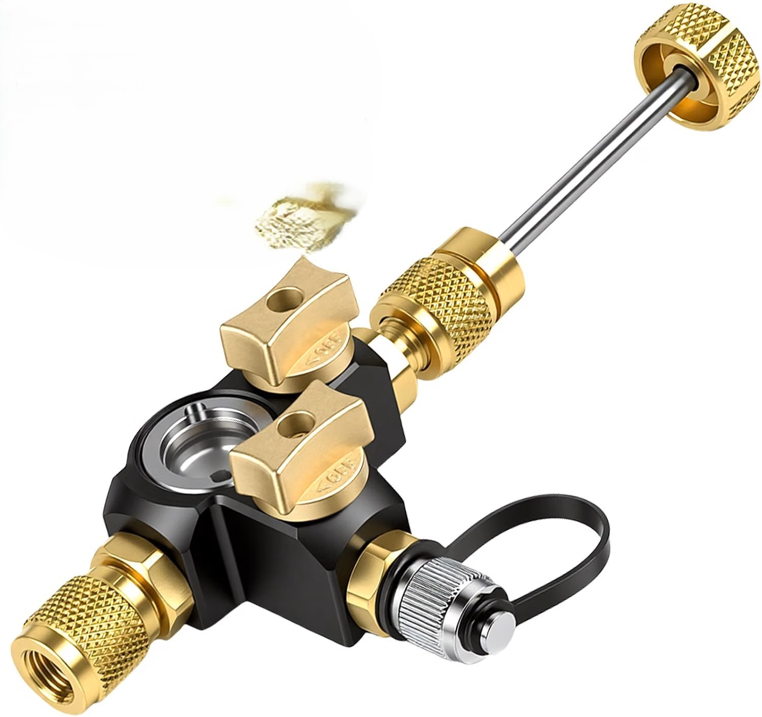 VC2G 1/4″ Valve Core Removal Tool Dual Valve with Sight Glass - Vacuum-Rated 20 VC2G 1/4″ Valve Core Removal Tool Dual Valve with Sight Glass - Vacuum-Rated 20