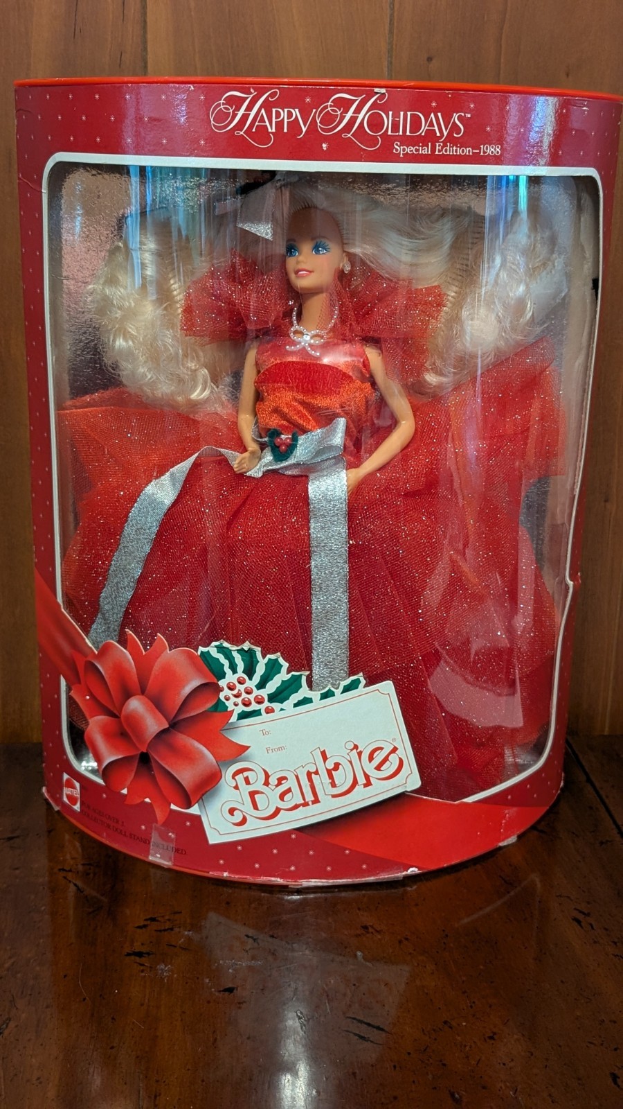 1988 Happy Holidays Barbie #1703 NRFB First Edition Mattel Vintage Christmas