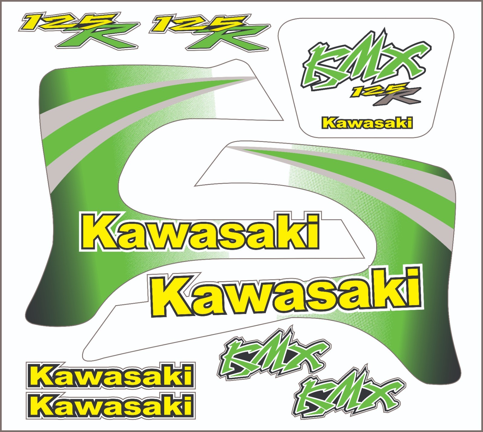 KAWASAKI KMX 125R Decals - Stickers Set - Graphics KAWASAKI KMX 125R Decals - Stickers Set - Graphics