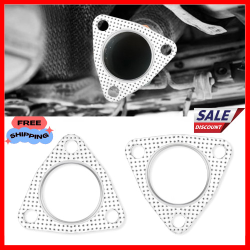 2PCS Exhaust Gasket,2 3-Bolt Exhaust Flange Gasket,Multifunctional 2 inch