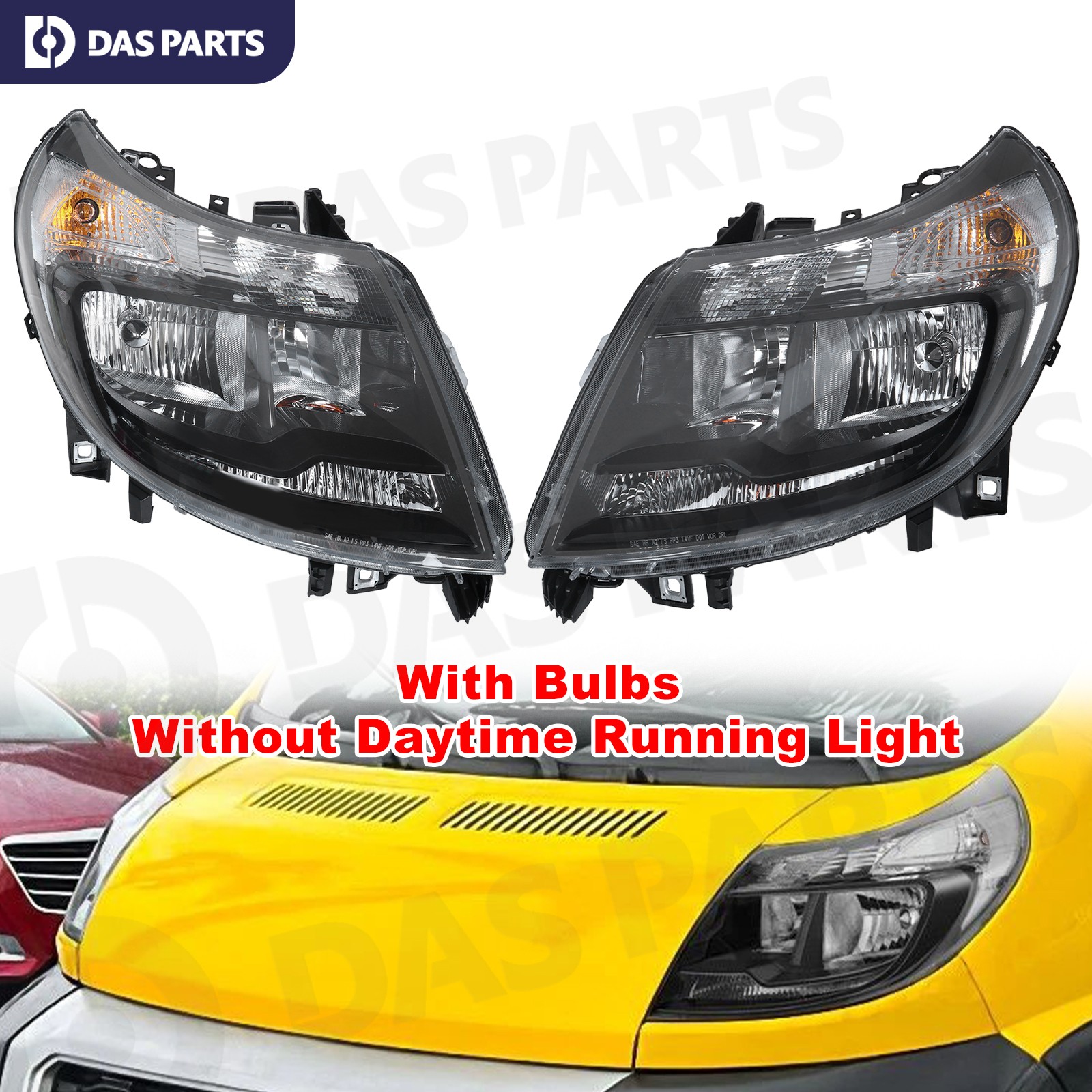 Pair Halogen Headlight Headlamp For 2014-2022 Dodge Ram Promaster 1500 2500 3500