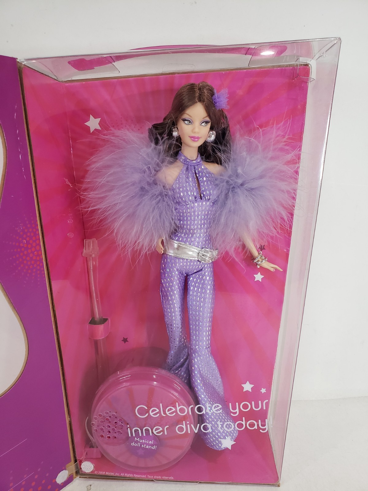CELEBRATE  DISCO DOLL BRUNETTE BARBIE DOLL 2008 MATTEL N2441 NRFB 