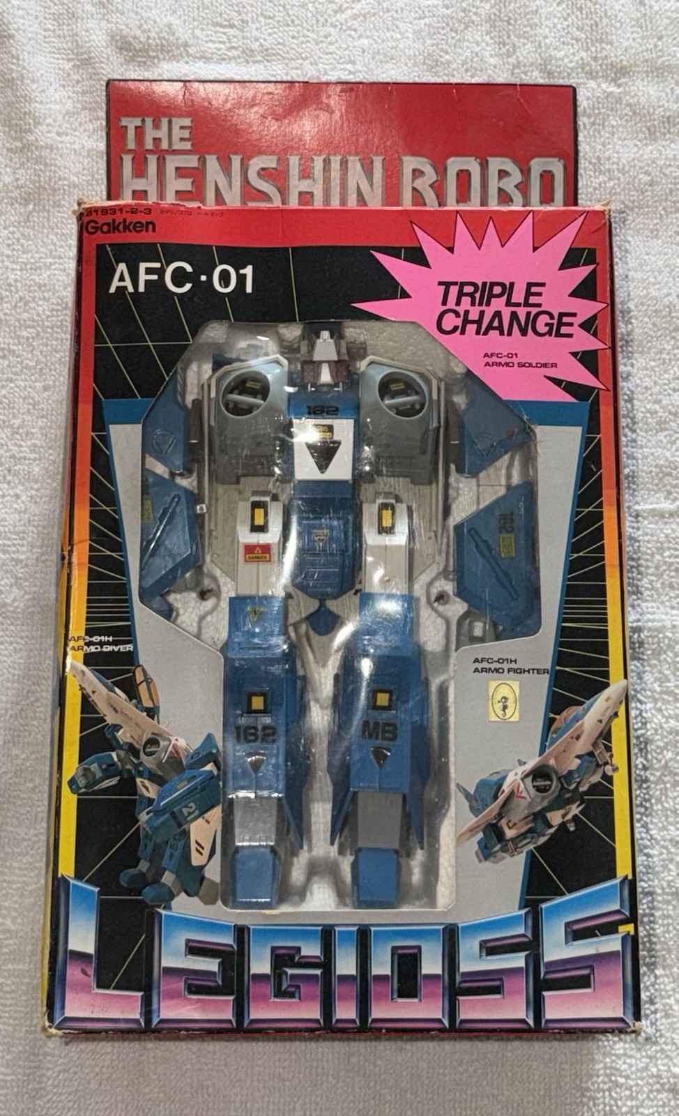 1985 Gakken Henshin Robo AFC-01 Legioss Blue Robotech - Alpha Fighter w/Box 1985 Gakken Henshin Robo AFC-01 Legioss Blue Robotech - Alpha Fighter w/Box