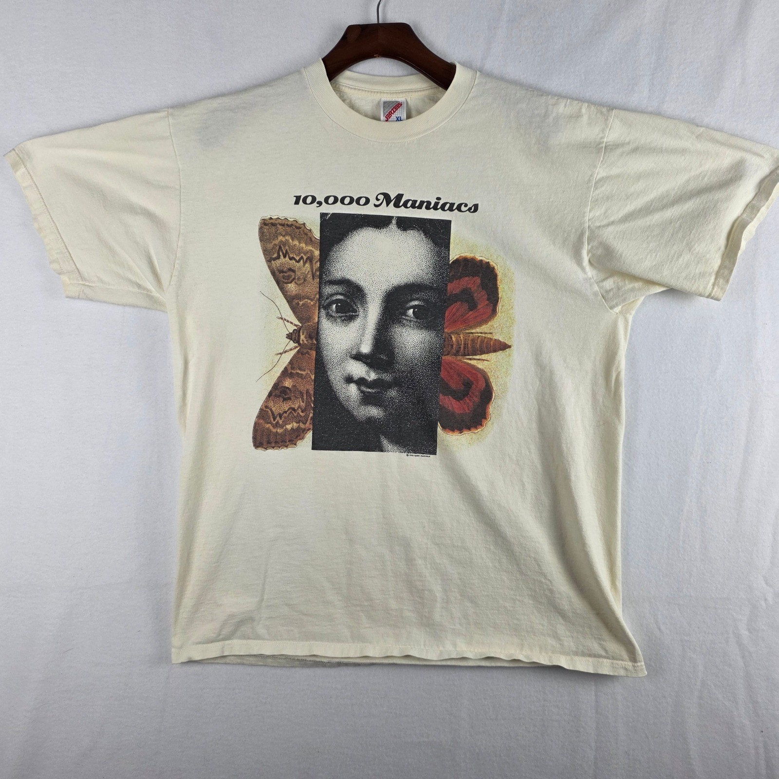 Jerzees 10,000 Maniacs These Are Days Vintage 1993 Band Tour Tee Cream Size XL