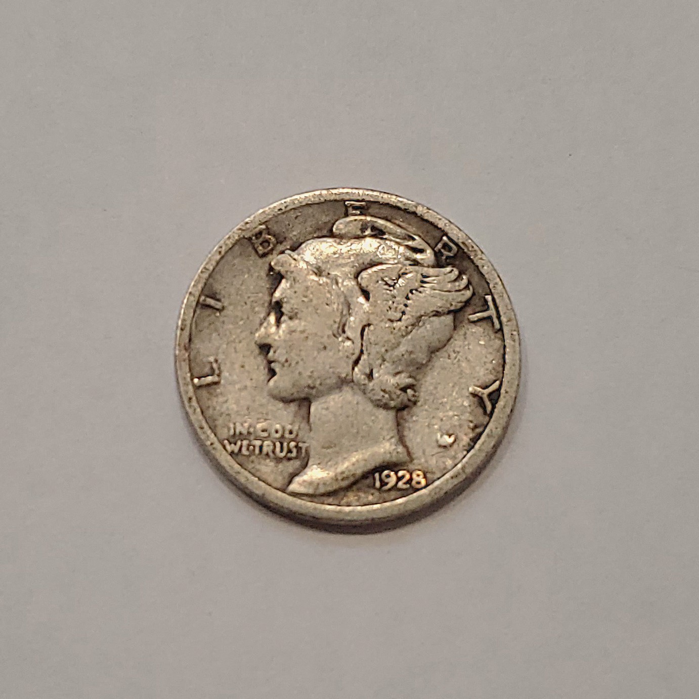 Circulated Tougher Early-Date in VG+ CONDITION 1928-S MERCURY DIME