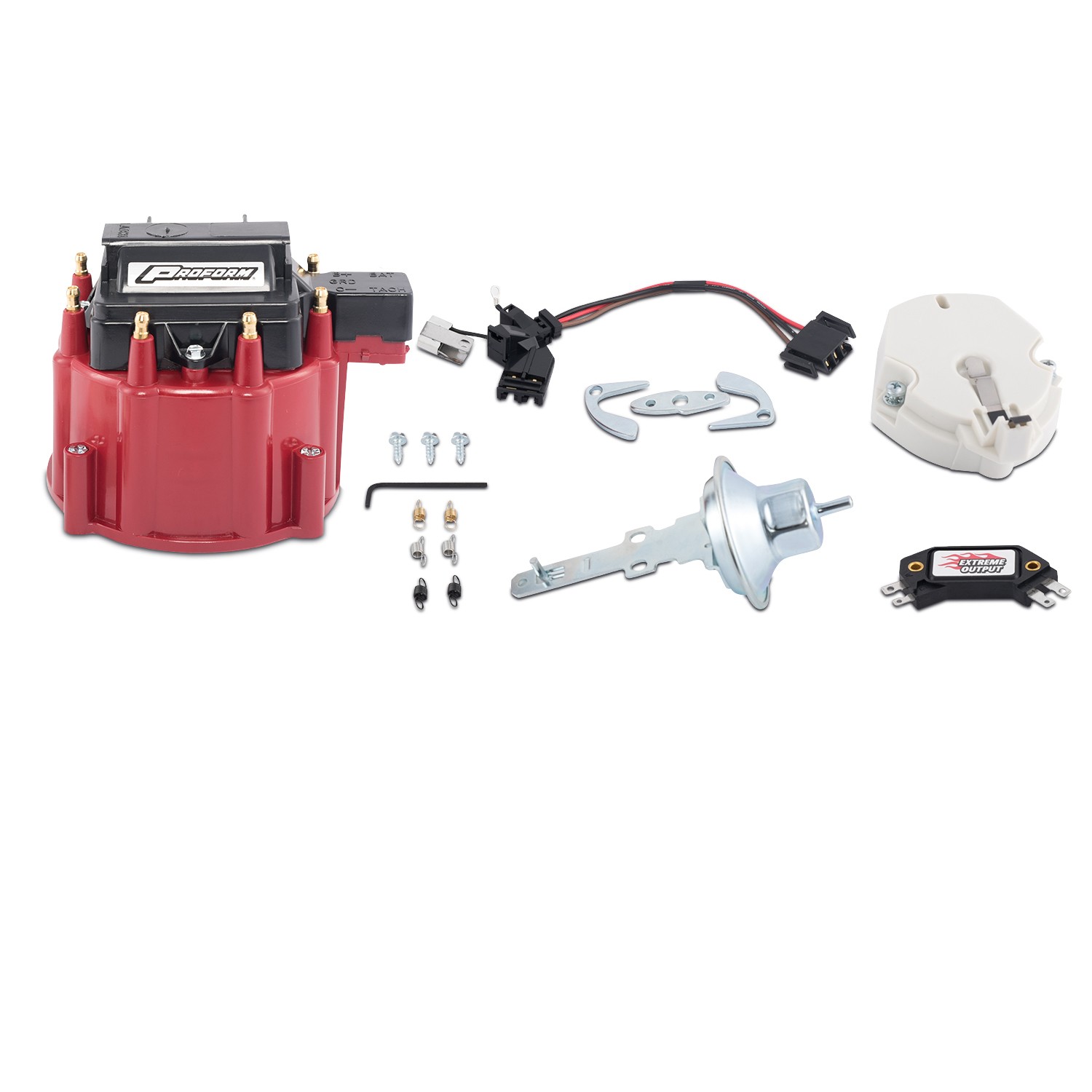 Proform 66945RC HEI Distributor w/Internal Coil for 73-89 GM V8 Red Cap
