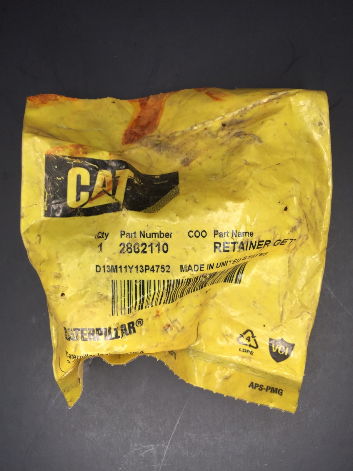 Caterpillar Oem Retainer 286-2110. Cat Nos Retainer 2862110.
