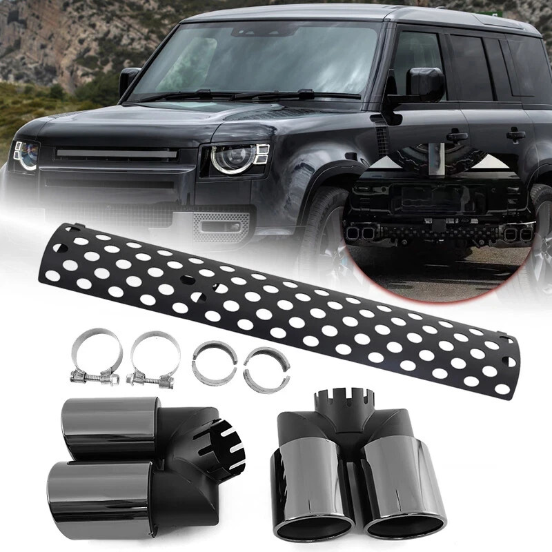 3Pcs Tail Pipe Throat Exhaust Khan Look For LR Defender 110 90 130 2020-2025