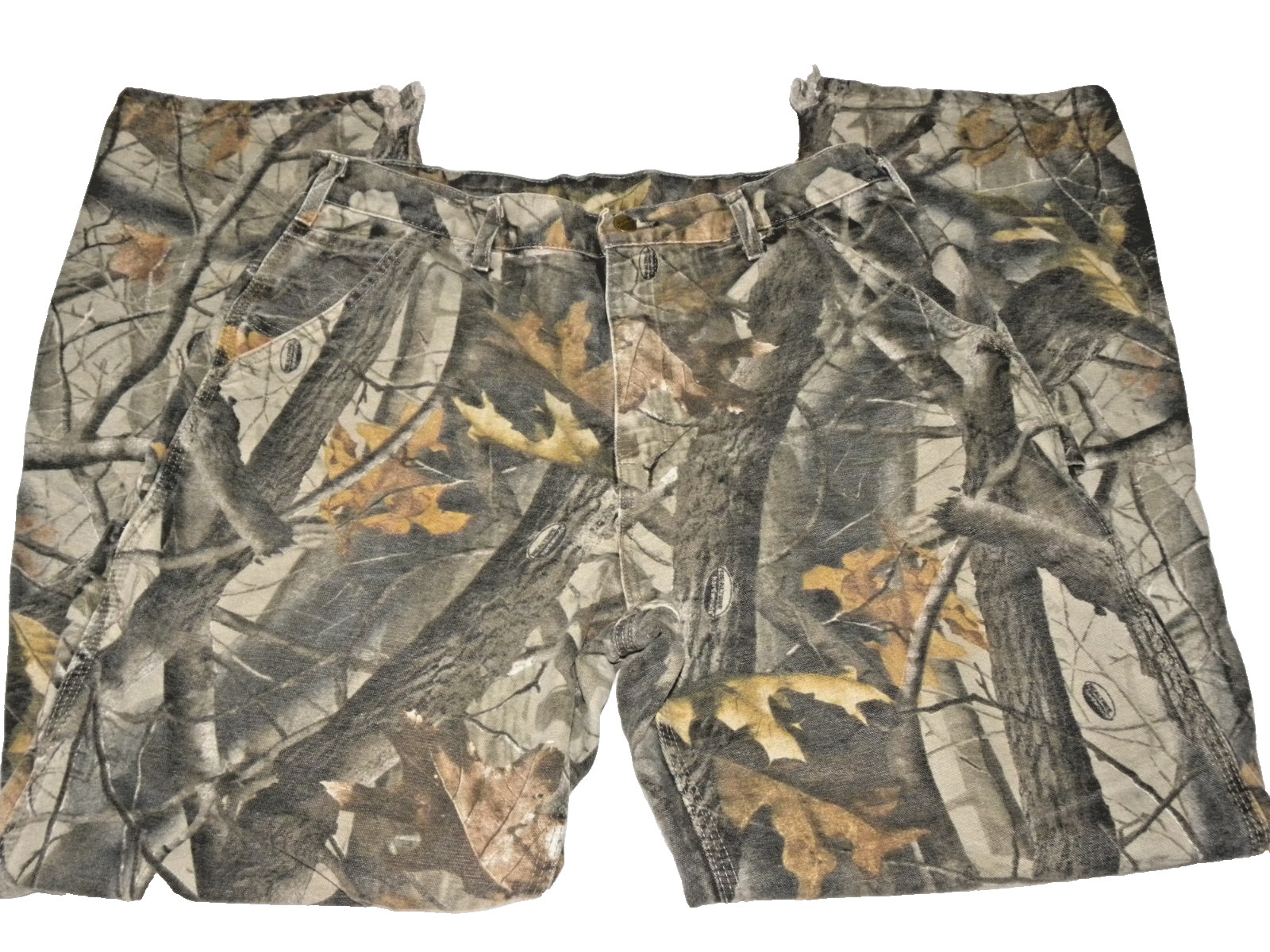Carhartt B158 Camo Carpenter Pants 34x32 – Vintage 2005 – Boot‑Cut Cuffs