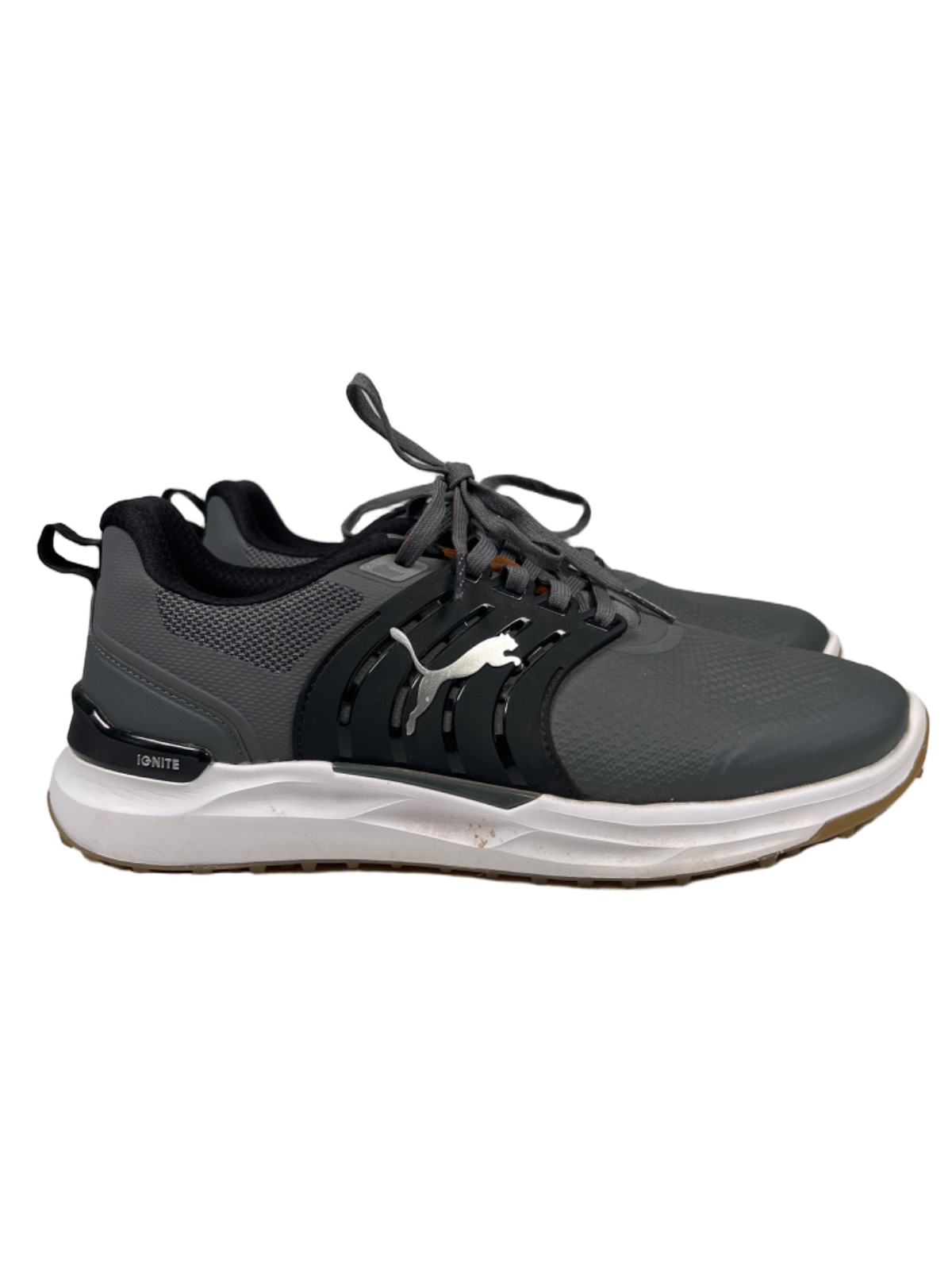 Puma Men\'s Gray Ignite Elevate Lace Up Golf Shoes - 8