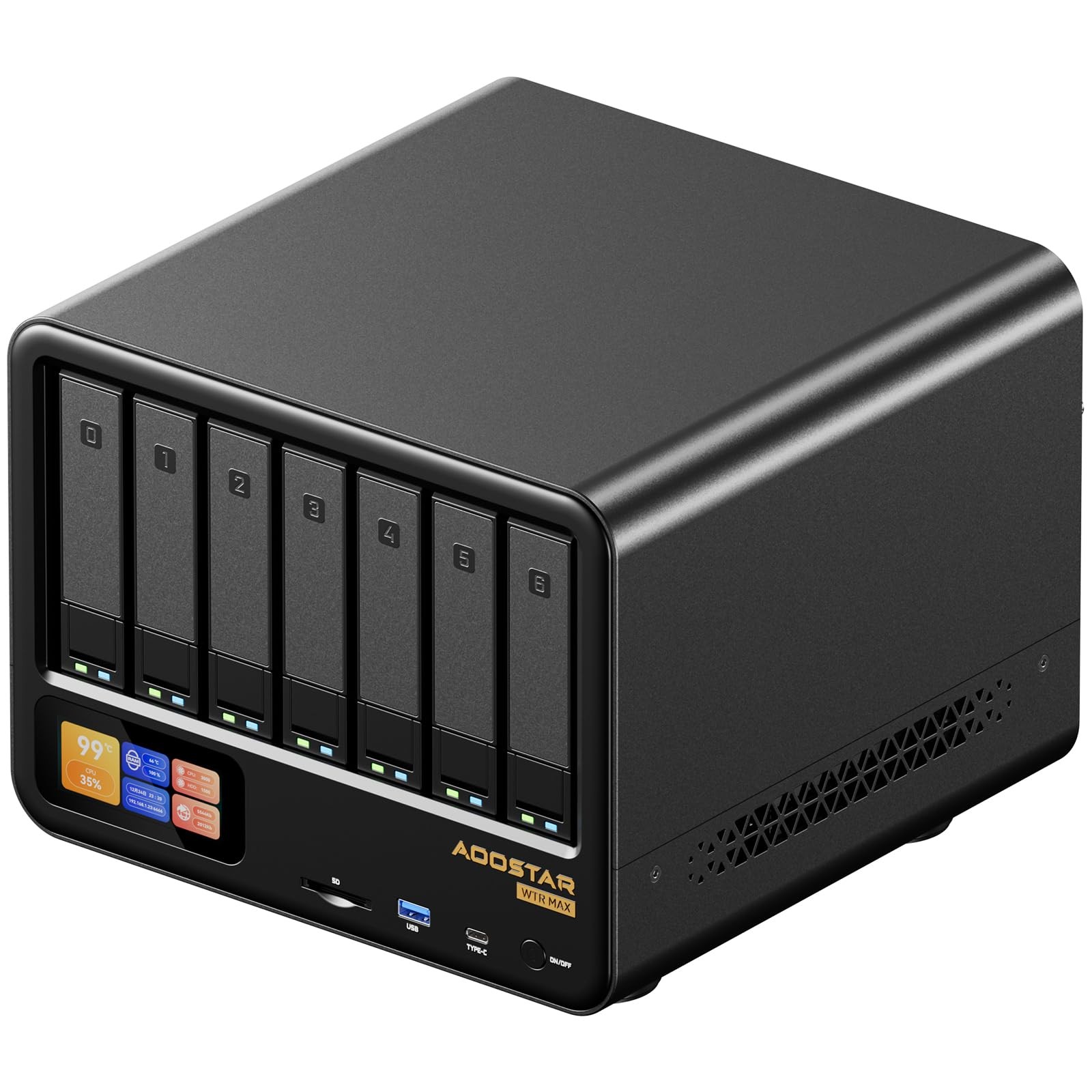 AOOSTAR WTR MAX 11 Bays NAS Mini PC, AMD R7 PRO 8845HS NO RAM NO SSD