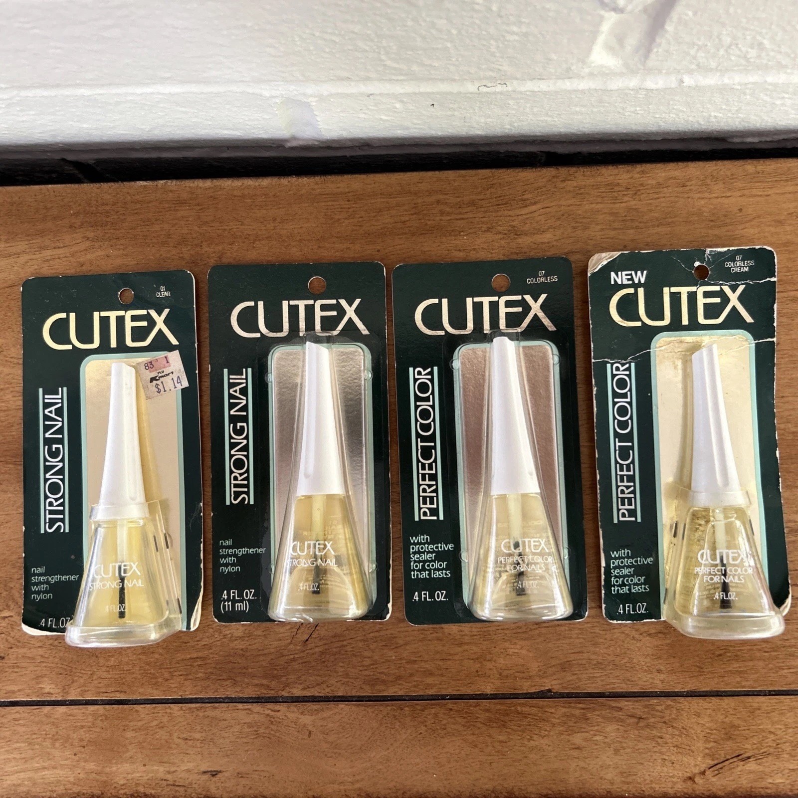 Lot of 4 Vtg 1980s CUTEX Nail Treatment Sealed On Cards Chesebrough-Ponds Prop