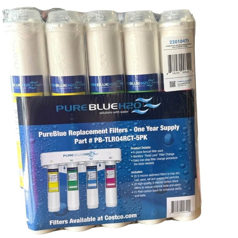 Pure Blue H2O Reverse Osmosis Filter System Replacement Filters PB-TLR04RCT-5PK