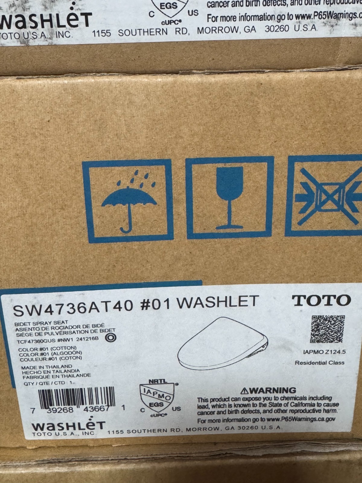 TOTO SW4736AT40#01 S7A Contemporary Elongated WASHLET+ Electronic Bidet Seat