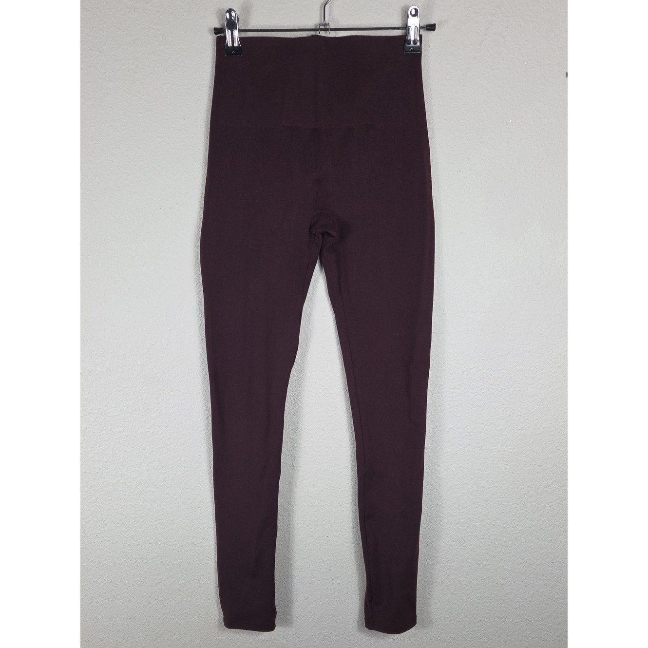 SPANX Essential Leggings Women XS Burgundy Good High Rise Tummy Control FL1415