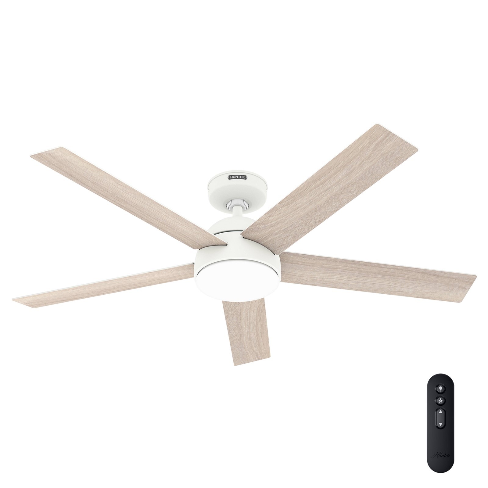 Hunter Fan 52 in White Outdoor Ceiling Fan with LED Light and Remote Control