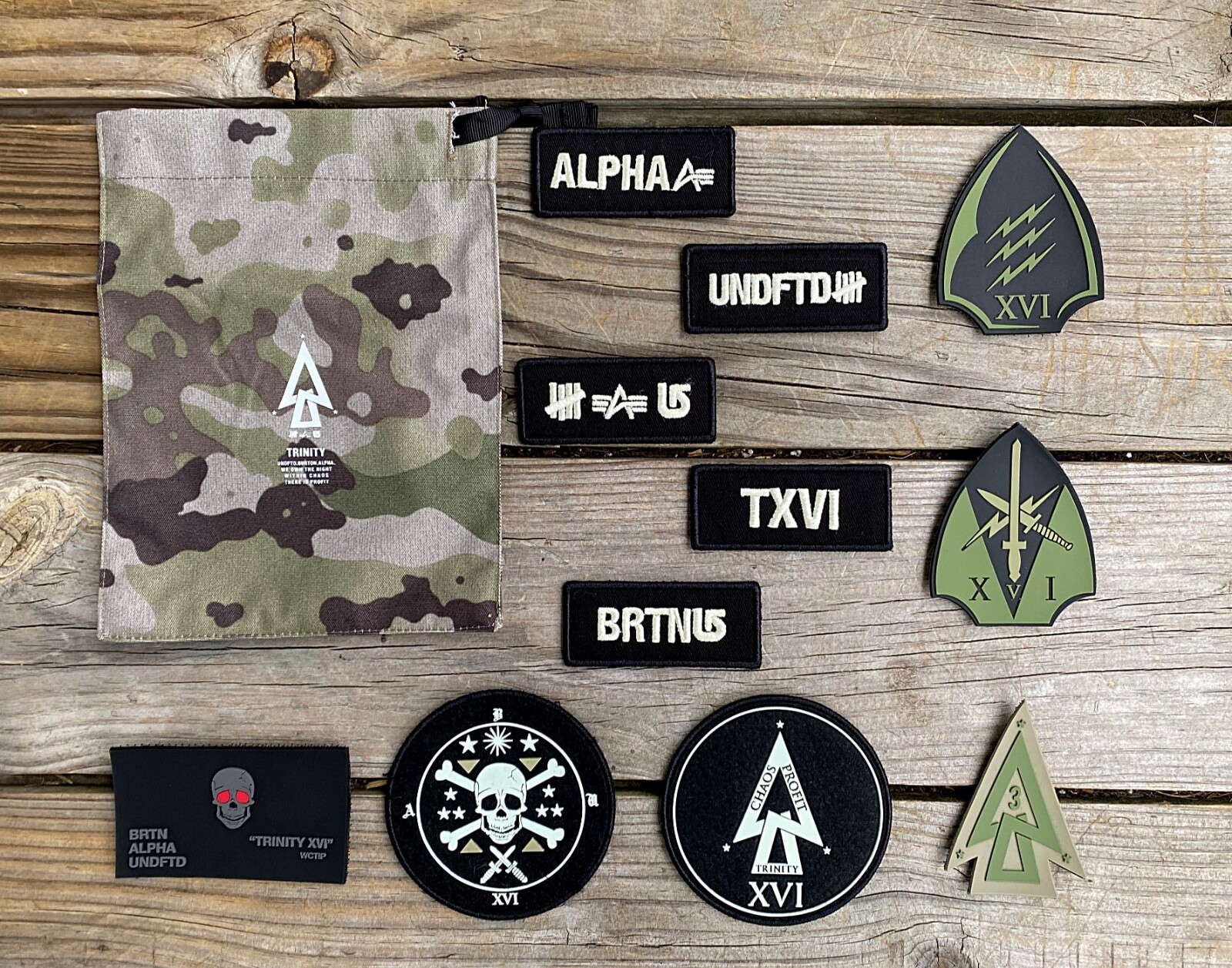 RARE Alpha Industries X Burton X Undefeated Trinity Morale Patch Set Lt Ed Grail