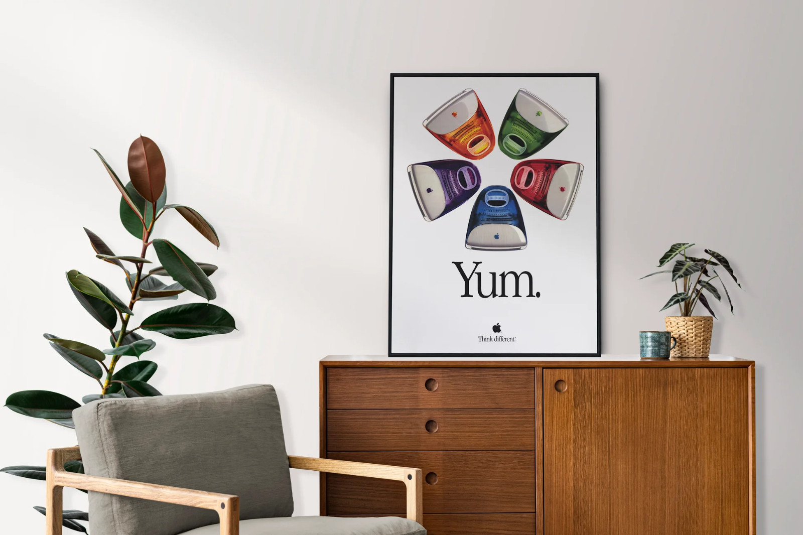 Vintage Apple Computer iMac 5 Flavors YUM Poster 1999 Think Different 28 x 22
